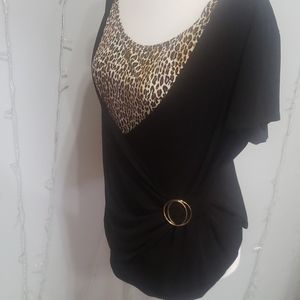 Size Large Leopard Print layered shirt